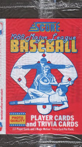 1988 Score MLB Baseball - Retail Wax Pack