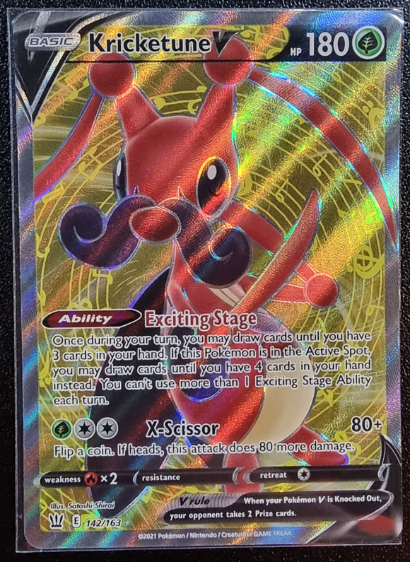 Kricketune V - Pokemon Battle Styles FULL ART Holo Foil Ultra Rare #142/163