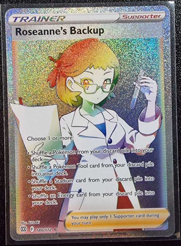 Roseanne's Backup Trainer - Pokemon Brilliant Stars FULL ART Rainbow Secret Rare #180/172