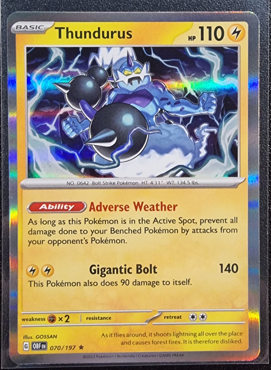 Thundurus - Pokemon Obsidian Flames Holo Foil Rare #070/197 – The ...