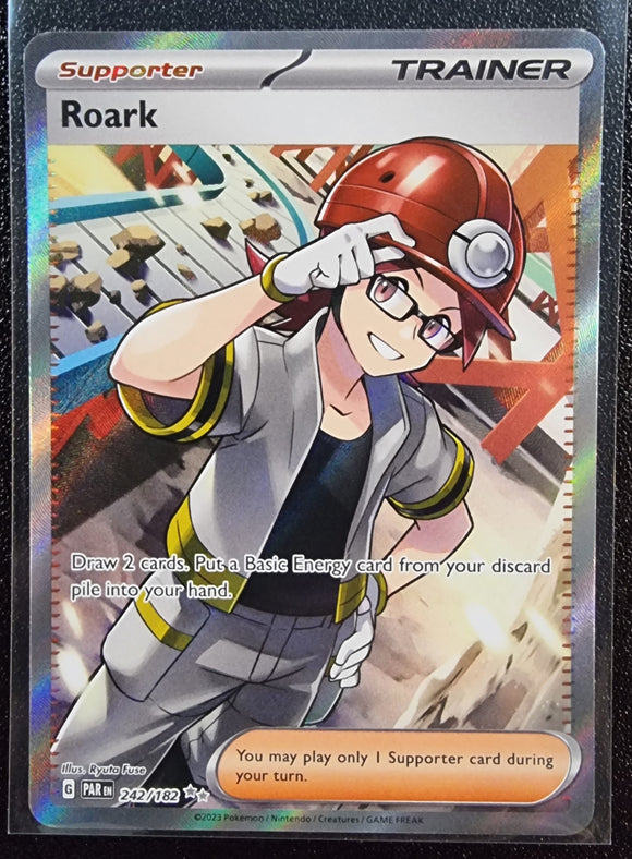 Roark Trainer - Pokemon Paradox Rift Full Art Holo Foil Secret Rare #242/182