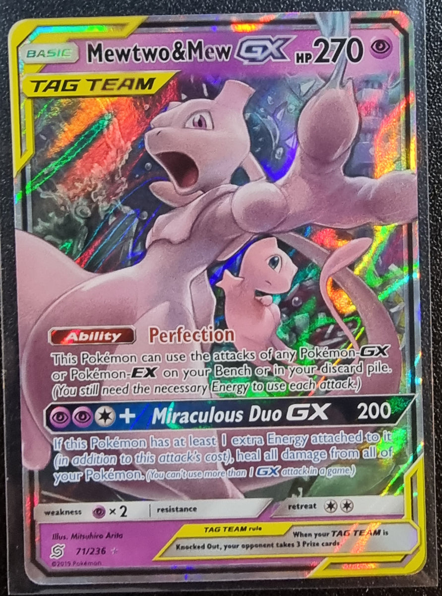 Mewtwo & Mew GX - Pokemon Unified Minds Holo Foil Ultra Rare #71/236 ...