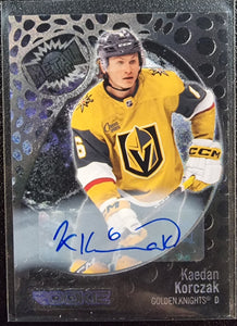 Kaedan Korczak RC #/349 - 2022-23 Upper Deck Skybox Metal Universe Rookie Autograph