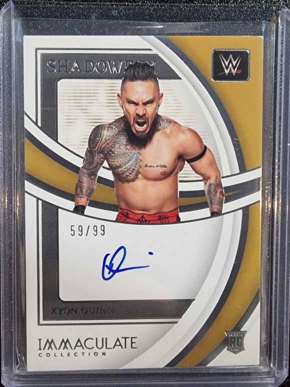 Xyon Quinn RC #/99 - 2022 Panini Immaculate WWE Wrestling Shadowbox Signatures
