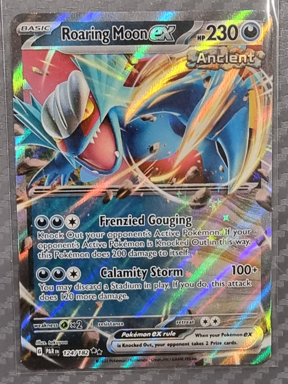 Roaring Moon EX - Pokemon Paradox Rift Holo Foil Double Ultra Rare #124/182