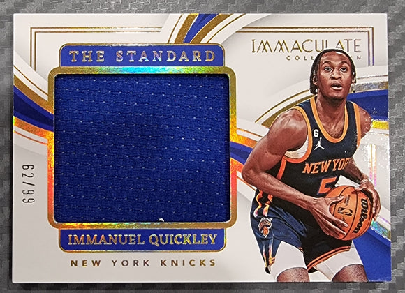 Immanuel Quickley #/99 - 2022-23 Panini Immaculate NBA The Standard GU Jersey #ICS-IQK