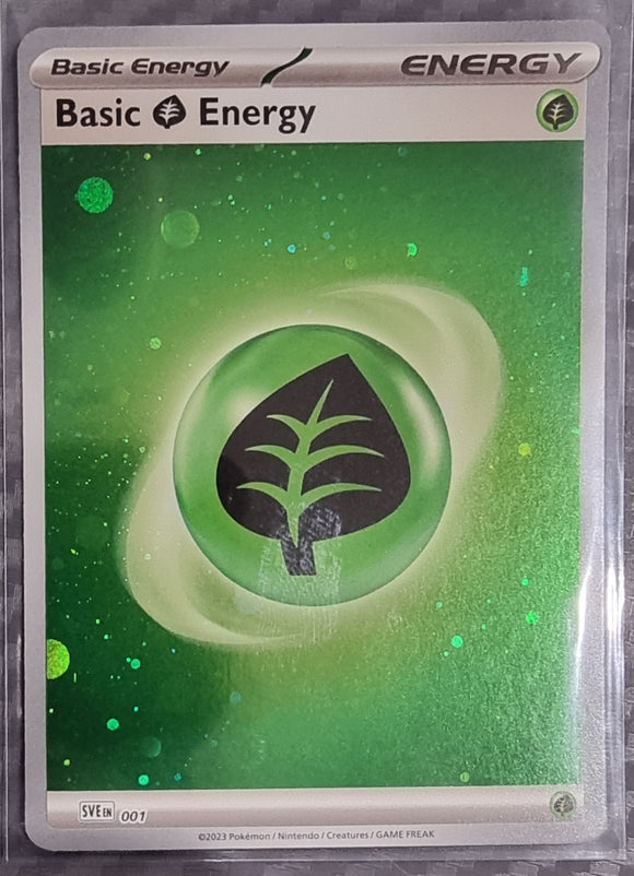 Basic Grass Energy - Pokemon 151 English Galaxy Holo Foil Rare #SVE 001