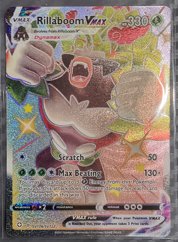 Rillaboom VMAX - Pokemon Shining Fates Shiny Vault Holo Ultra Rare #SV106/SV122