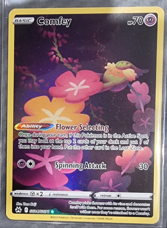 Comfey - Pokemon Crown Zenith Galarian Gallery Full Art Holo Rare #GG14/GG70