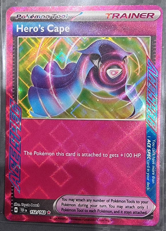 Hero's Cape Trainer - Pokemon Temporal Forces Holo Foil Pink Ace Rare #152/162