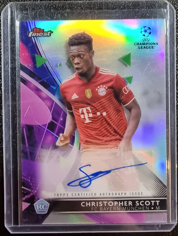 Christopher Scott RC - 2021-22 Topps Finest UCL Soccer Base Card Autograph #BA-CS