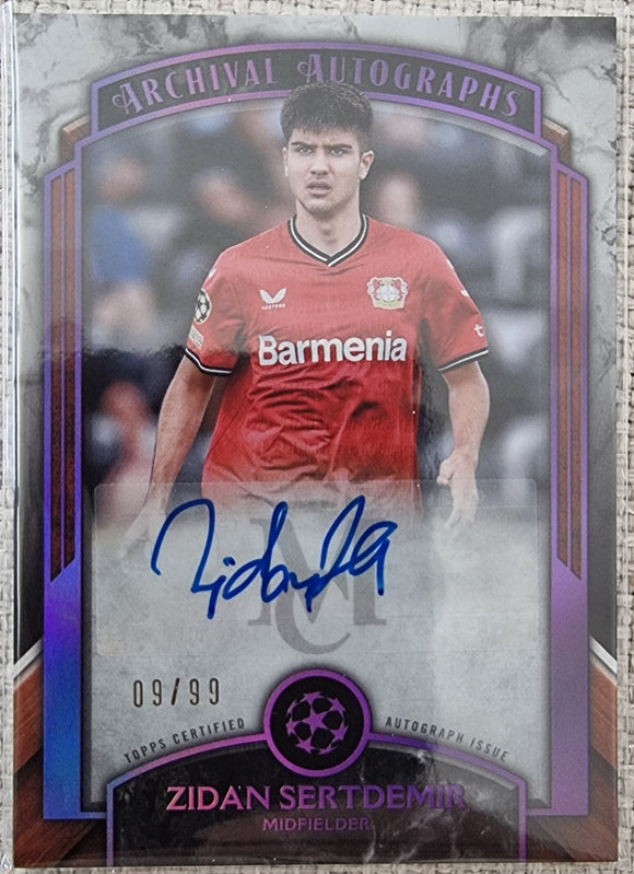 Zidan Sertdemir #/99 - 2022-23 Topps Museum Collection Soccer Archival Auto PURPLE