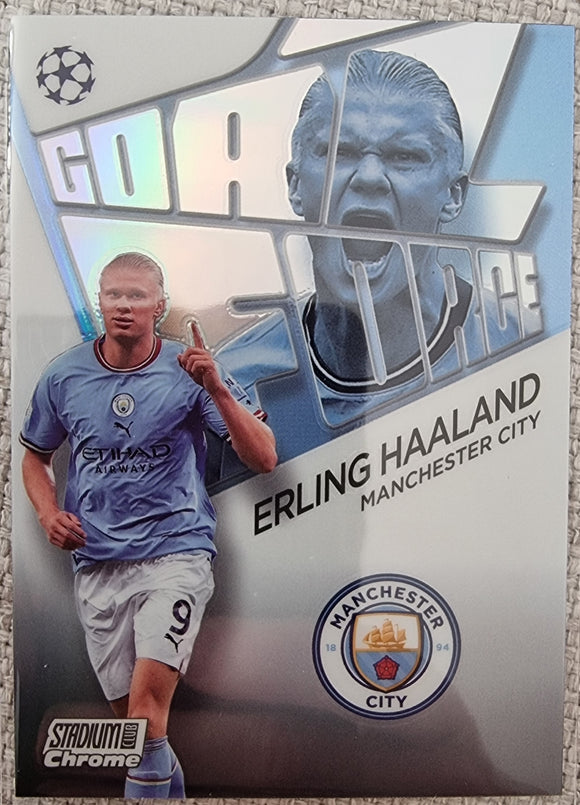 Erling Haaland - 2022-23 Topps Stadium Club Chrome Soccer Goal Force Insert #GF-EH