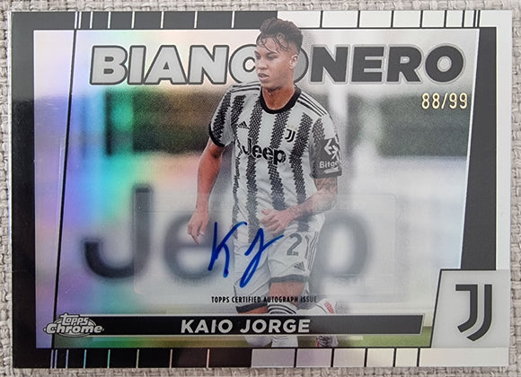 Kaio Jorge #/99 - 2022-23 Topps Chrome Bianoonero Black & White Refractor Auto #BI-8