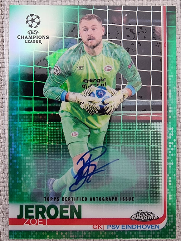 Jeroen Zoet #/99 - 2018-19 Topps Chrome UCL Soccer GREEN REFRACTOR Autograph #19