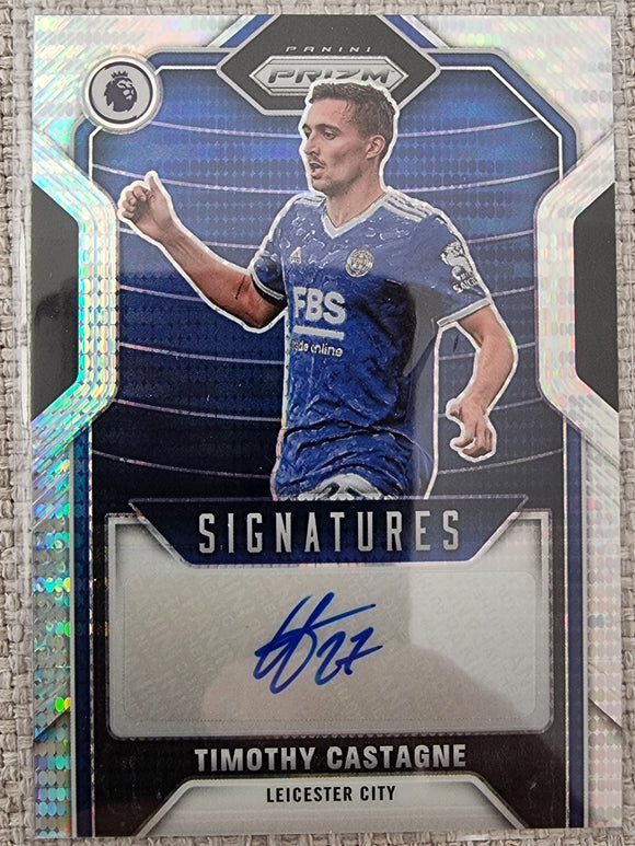 Timothy Castagne - 2021-22 Panini Prizm EPL Breakaway Prizm Signatures #S-TCA