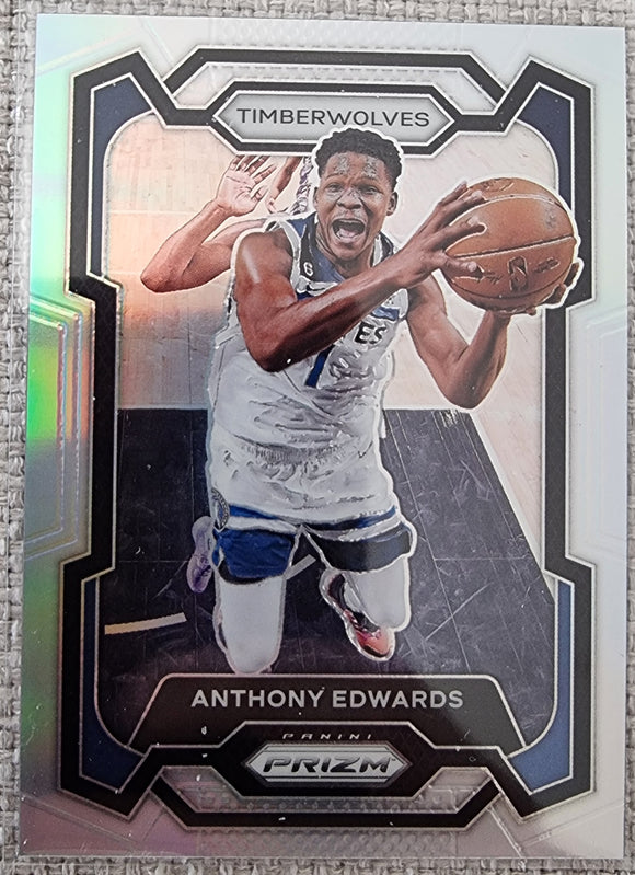 Anthony Edwards - 2023-24 Panini Prizm NBA SILVER HOLO PRIZM PARALLEL #108