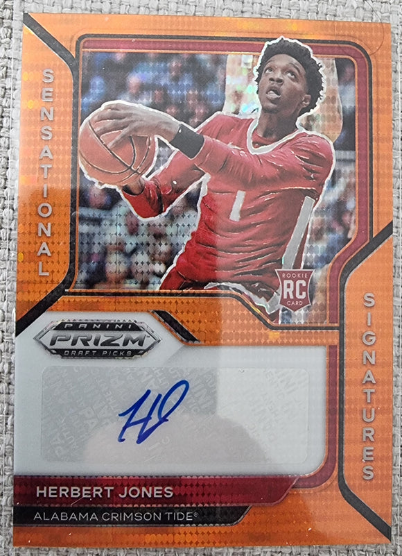 Herbert Jones RC #/49 - 2021 Prizm Draft Picks Sensational Signatures ORANGE PULSAR