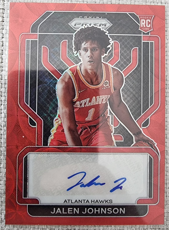 Jalen Johnson RC - 2021-22 Panini Prizm NBA Rookie Signatures RED CHOICE SSP #RS-JJO