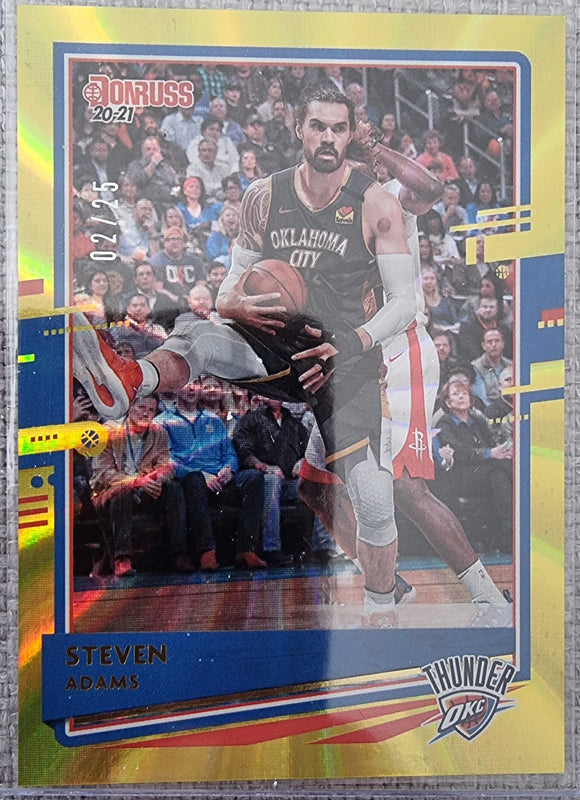 Steven Adams #/25  - 2020-21 Panini Donruss NBA Basketball YELLOW LASER #84