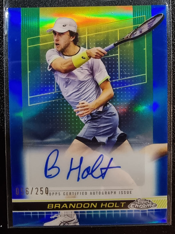 Brandon Holt #/250 - 2024 Topps Chrome Tennis Auto BLUE REFRACTOR #TCA-BHT