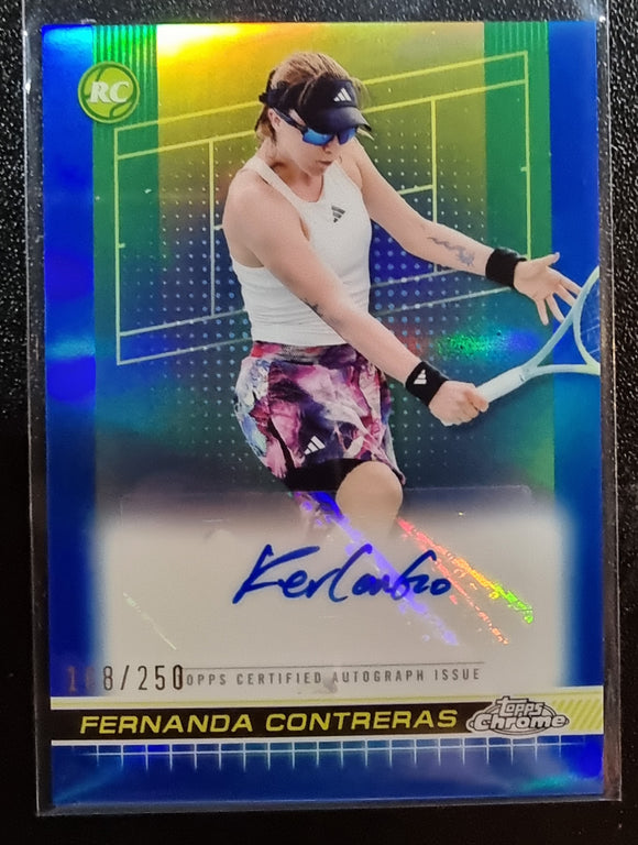 Fernanda Contreraso #/250 - 2024 Topps Chrome Tennis Auto BLUE REFRACTOR #TCA-FCS