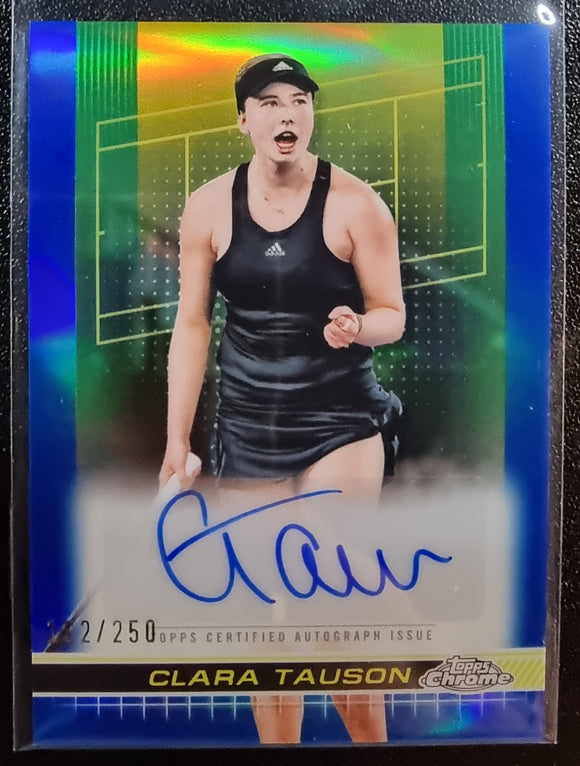 Clara Tauson #/250 - 2024 Topps Chrome Tennis Auto BLUE REFRACTOR #TCA-CTN