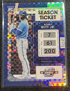 Bobby Witt JR. RC - 2022 Panini Chronicles Contenders Optic Baseball SEASON TICKET BUILDING BLOCKS #19