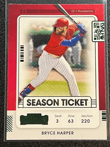 Bryce Harper - 2021 Panini Contenders Baseball Season Ticket Green Foil #99