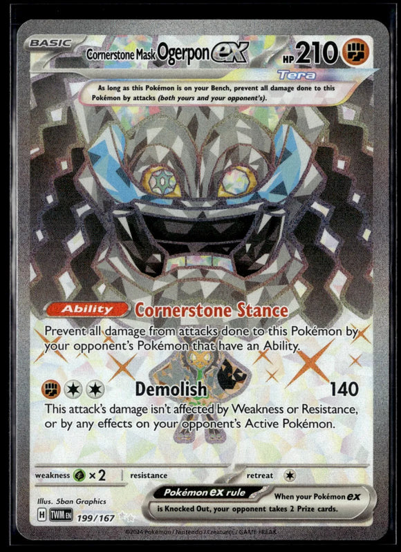 Cornerstone Mask Ogerpon EX - Pokemon Twilight Masquerade FULL ART Ultra Rare #199/167