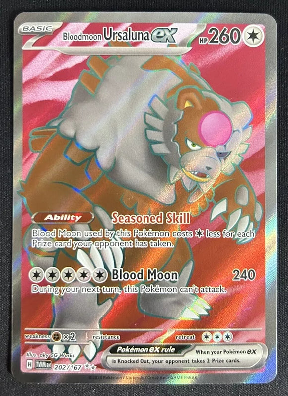 Bloodmoon Ursaluna EX - Pokemon Twilight Masquerade FULL ART Ultra Rare #202/167