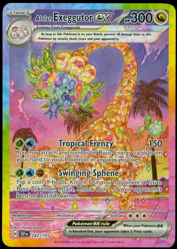 Alolan Exeggutor EX - Pokemon Surging Sparks FULL ART Special Illustration Rare #242/191