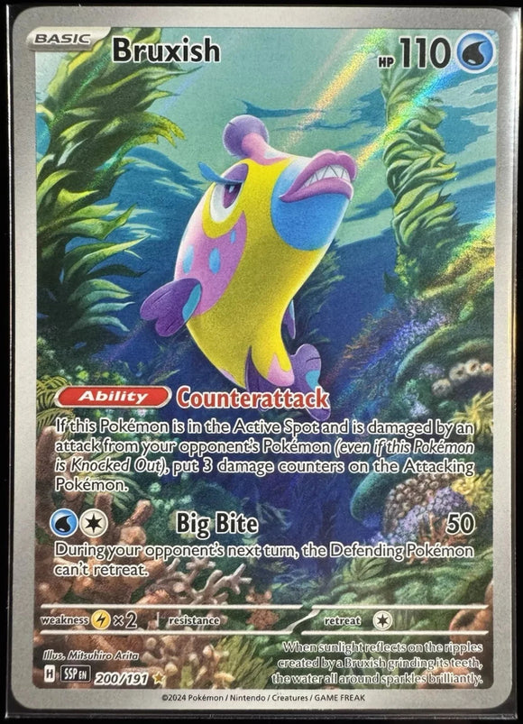 Bruxish - Pokemon Surging Sparks FULL ART Holo Illustration Rare #200/191