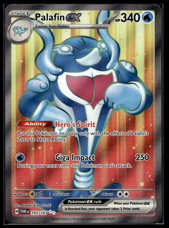 Palafin EX - Pokemon Twilight Masquerade FULL ART Holo Foil Ultra Rare #193/167