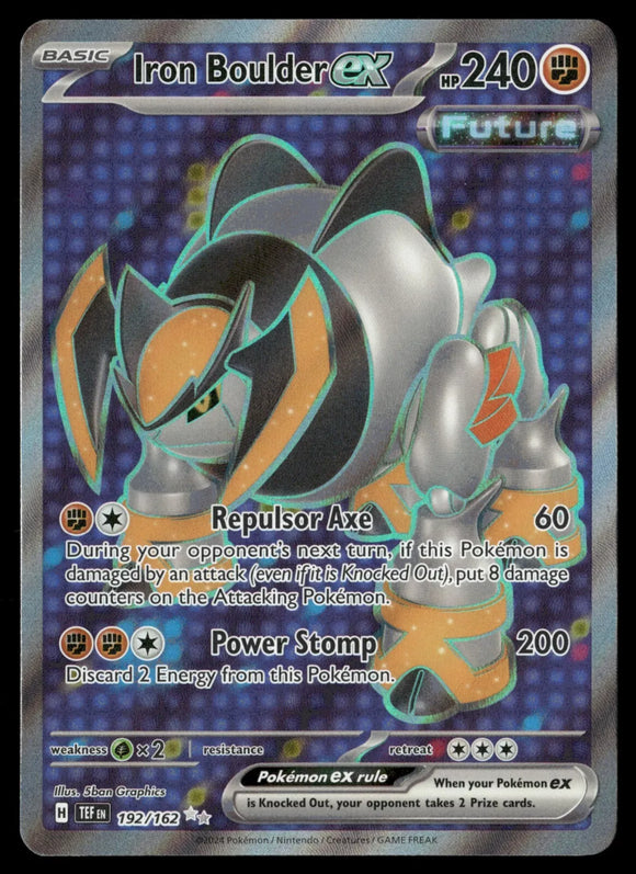 Iron Boulder EX - Pokemon Temporal Forces FULL ART Holo Foil Ultra Rare #192/162