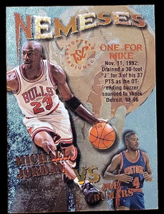 Michael Jordan - 1995-96 Topps Stadium Club Nemesis vs. Dumars #N10