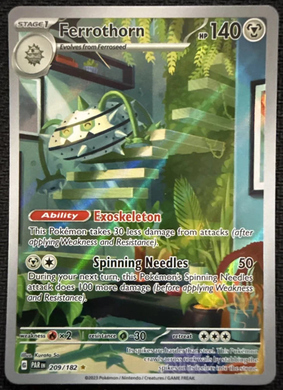 Ferrothorn - Pokemon Paradox Rift FULL ART Holo Foil Illustration Rare #209/182