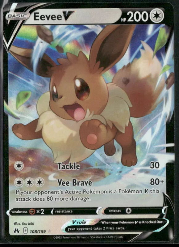 Eevee V - Pokemon Crown Zenith Holo Foil Ultra Rare #108/159