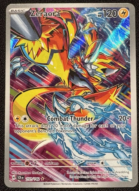 Zeraora - Pokemon Stellar Crown FULL ART Holo Foil Illustration Rare #151/142