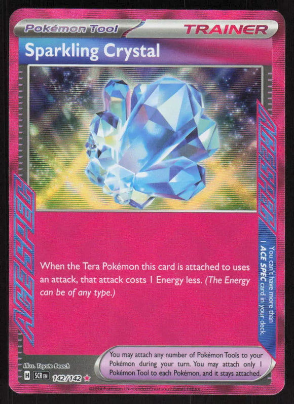 Sparkling Crystal Trainer - Pokemon Stellar Crown Holo Pink ACE SPEC Rare #142/142