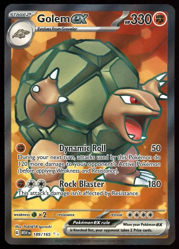 Golem EX - Pokemon Scarlet & Violet 151 English FULL ART Holo Foil Ultra Rare #189/165