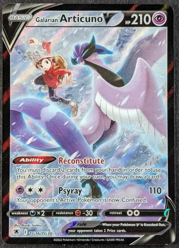 Galarian Articuno V - Pokemon Astral Radiance Trainer Gallery FULL ART Rare #TG16/TG30