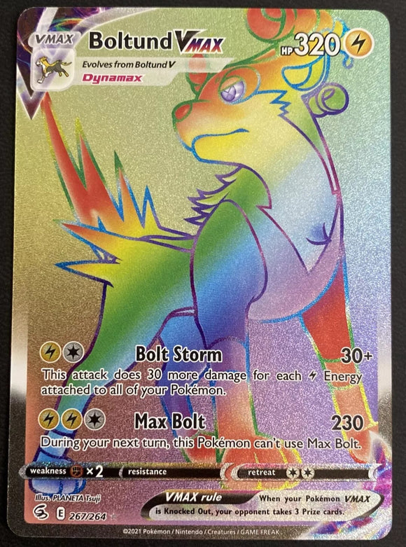 Boltund VSTAR - Pokemon Fusion Strike FULL ART RAINBOW Holo Secret Rare #267/264