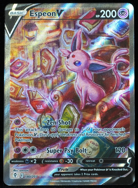 Espeon V - Pokemon Evolving Skies ALT ART Holo Foil Ultra Rare #180/203