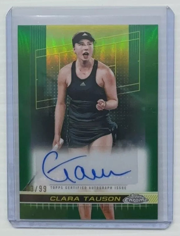 Clara Tauson #/99 - 2024 Topps Chrome Tennis Auto GREEN GRASS COURT REFRACTOR