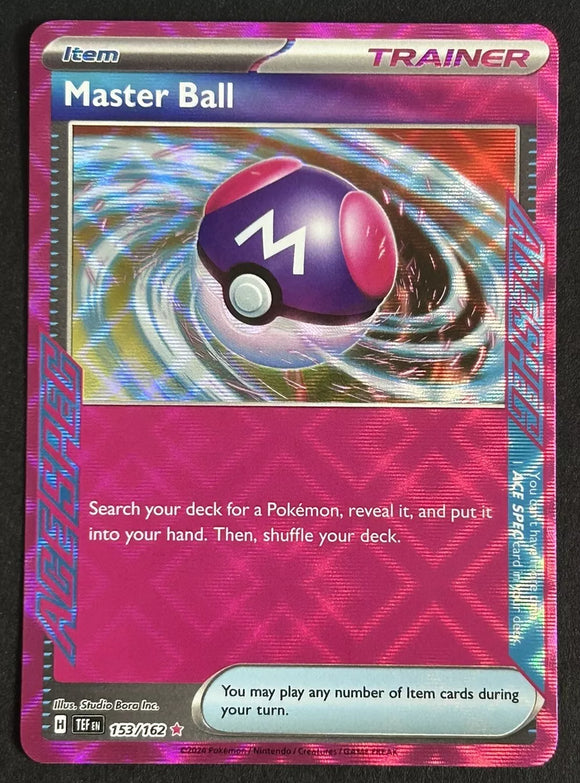 Master Ball Trainer - Pokemon Temporal Forces Holo Foil Pink ACE SPEC Rare #153/162