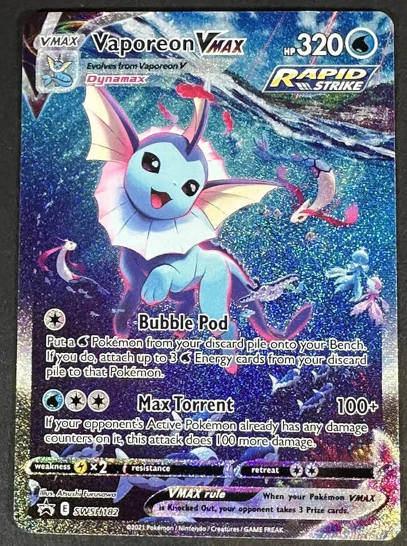 Vaporeon VMAX - Pokemon Black Star Promo Holo Foil Ultra Rare #SWSH182