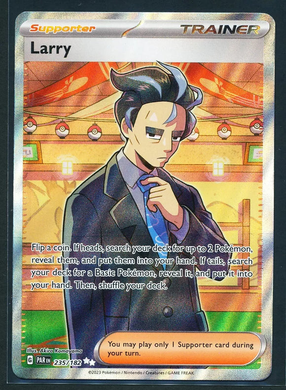 Larry Trainer - Pokemon Paradox Rift FULL ART Holo Foil Secret Rare #235/182