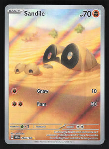 Sandile - Pokemon Scarlet & Violet base set FULL ART Holo Illustration Rare #216/198