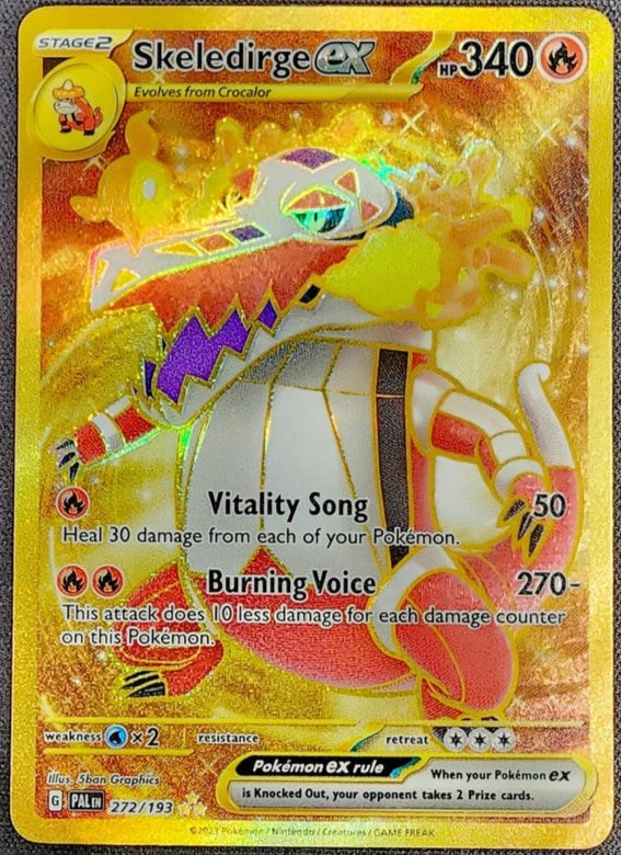 Skeledirge EX - Pokemon Paldea Evolved FULL ART GOLD Holo Secret Rare #272/193